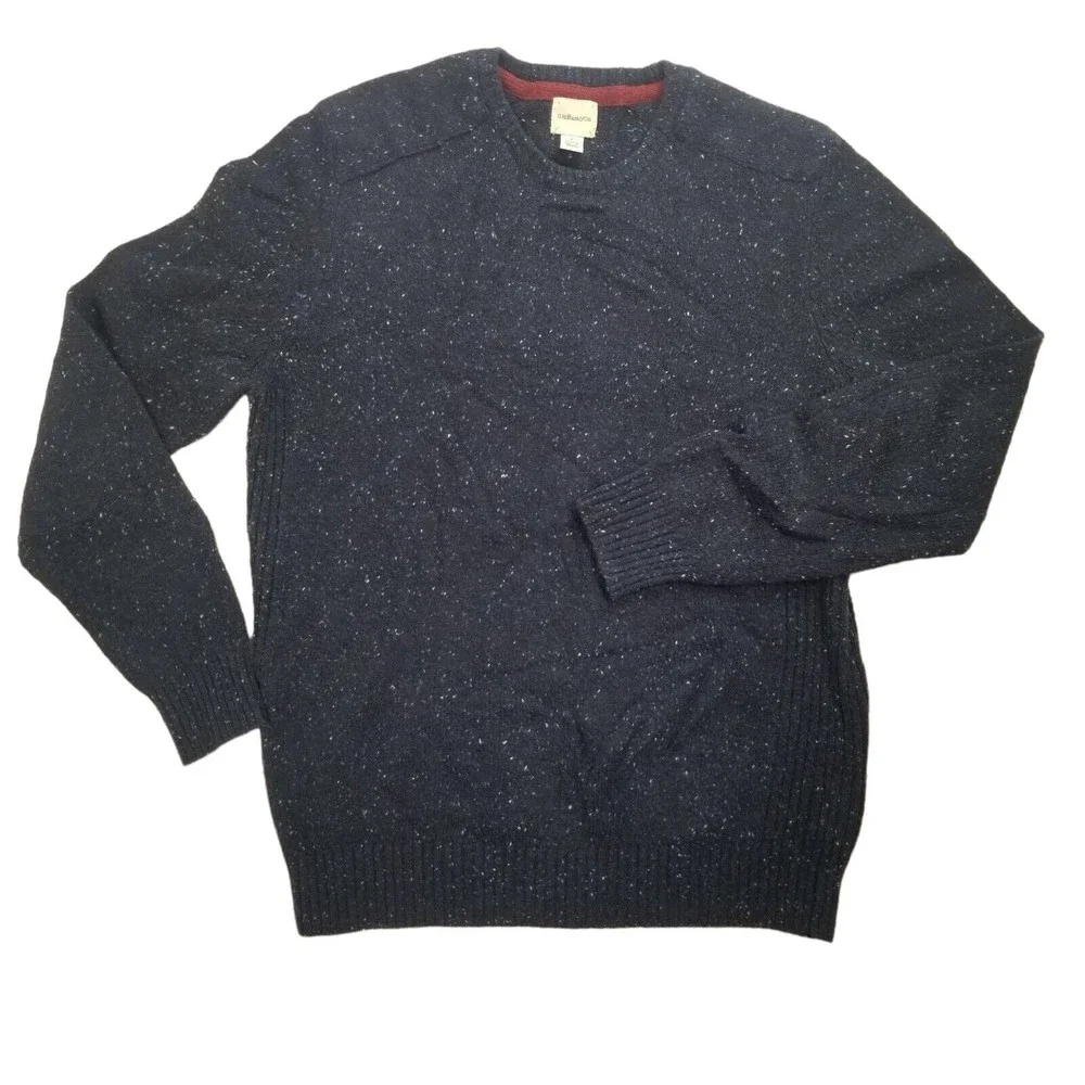 GH Bass Crewneck Sweater Mens L Acrylic Wool Grandpa Pullover Lightweight Blue - Picture 1 of 16